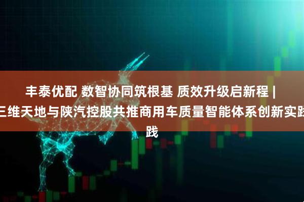 丰泰优配 数智协同筑根基 质效升级启新程 | 三维天地与陕汽控股共推商用车质量智能体系创新实践